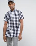 Jack & Jones Originals Short Sleeve Shirt In Slim Fit Check - White