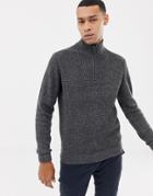 Ted Baker Funnel Neck Sweater In Twisted Yarn - Gray
