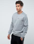 Jack & Jones Core Sweatshirt With Zip Pocket - Gray