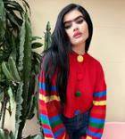 Labelrail X Sophia Hadjipanteli Stripe Sleeve Cropped Cardigan In Red-multi