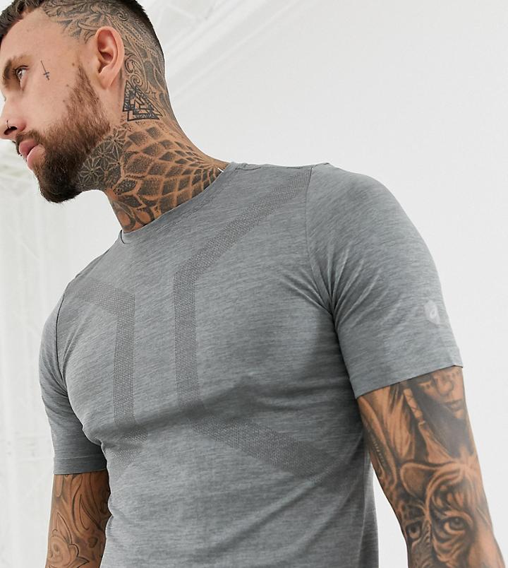 Asics Seamless T-shirt In Gray - Black