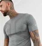 Asics Seamless T-shirt In Gray - Black