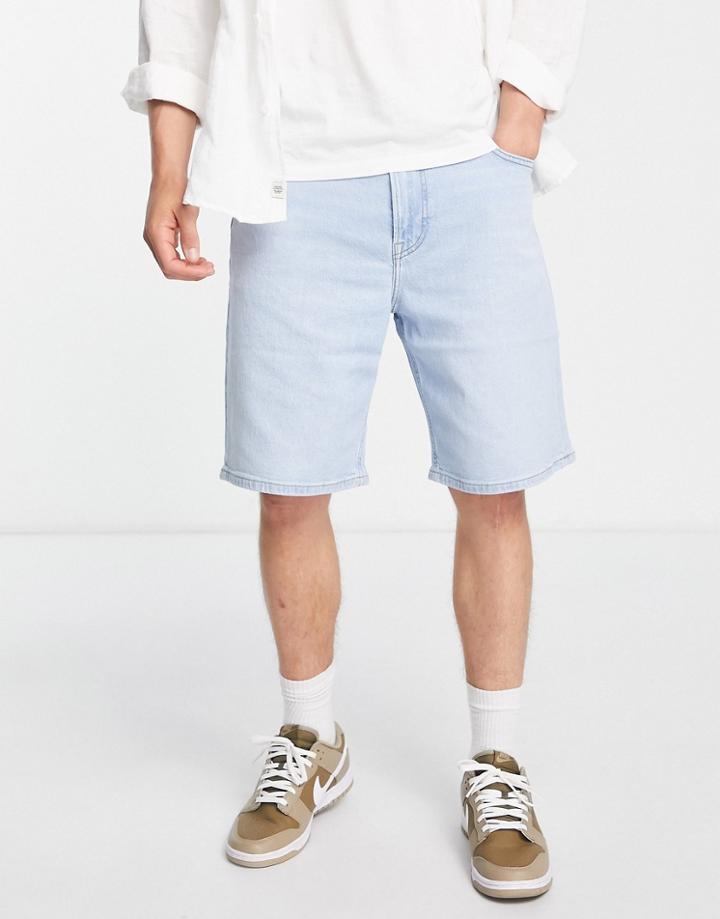 Lee Regular Fit Denim Shorts In Light Wash-blue