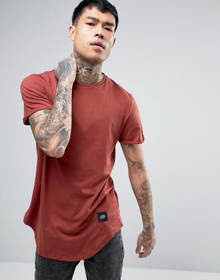 Sixth June Suedette T-shirt In Burgundy - Red