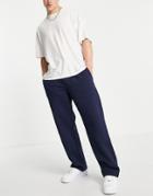 Topman Wide Leg Sweatpants In Navy
