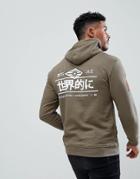 Good For Nothing Hoodie In Khaki With Japanese Back Print - Green