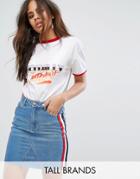 Daisy Street Tall Motif Jersey Top With Piping - Multi