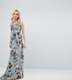 Little Mistress Tall Maxi Dress In Floral Print - Multi