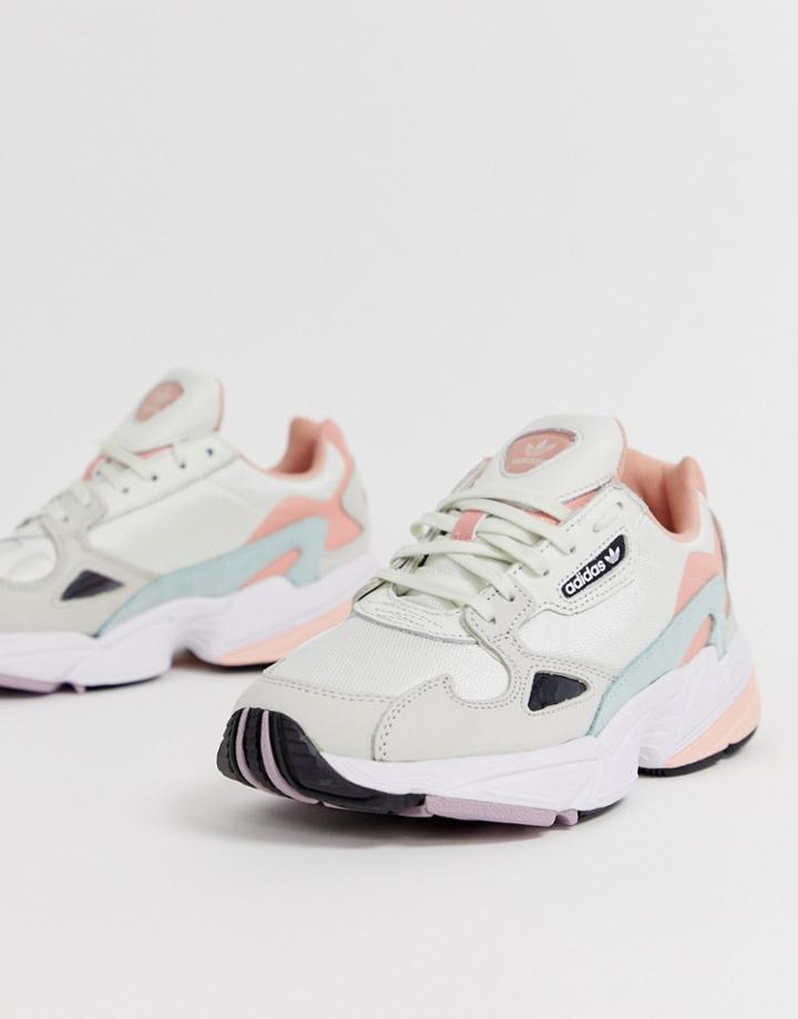 Adidas Originals Falcon Sneakers In Cream And Pink - Cream