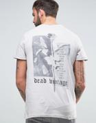 Dead Vintage Rose Back Print T-shirt - Gray