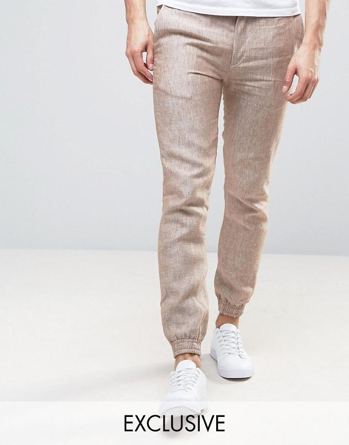 Noak Linen Elasticated Waistband Pant - Beige