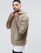 Other Uk Oversized Hoodie With Raw Edges - Stone