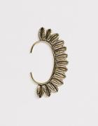 Asos Design Festival Statement Ear Cuff With Shells In Burnished Gold - Gold