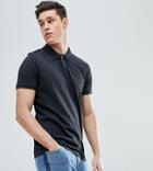 Selected Homme Tall Polo With Concealed Placket - Black