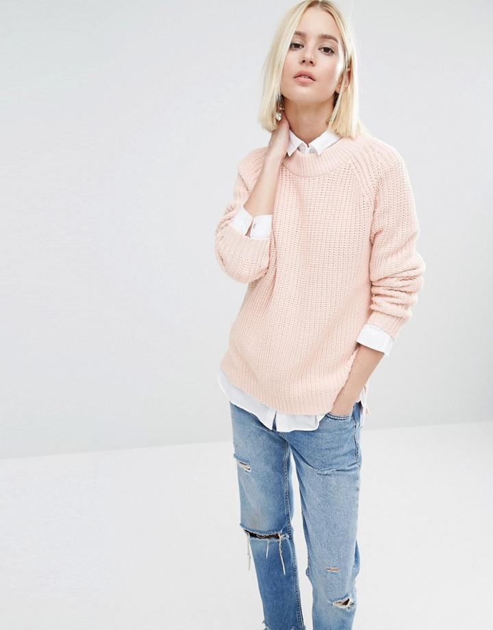 Selected Flora Raglan Sweater - Peach Whip