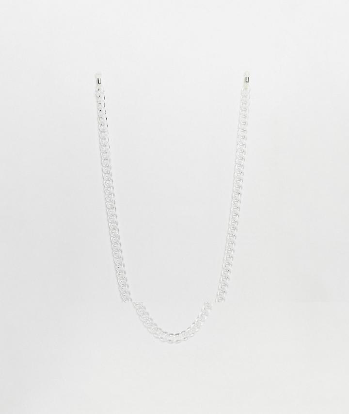 Asos Design Sunglasses Chain In Clear Resin - Silver