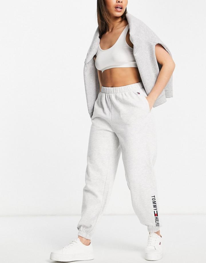 Tommy Hilfiger Sport Elastic Waistband Sweatpants In Light Gray