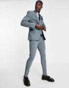 Asos Design Super Skinny Suit Pants In Muted Blue-blues