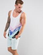 Jaded London Tank In Tie Dye - White