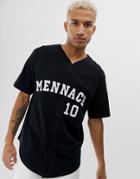 Mennace Baseball T-shirt In Black - Black