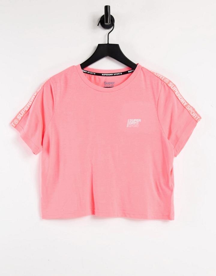 Superdry Sport Core Crop T-shirt In Orange