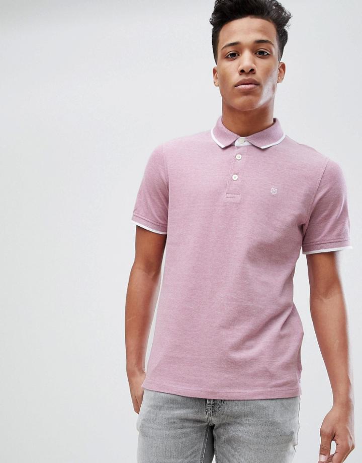 Jack & Jones Premium Polo Shirt With Tipping - Red
