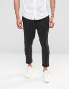 Only And Sons Jersey Cropped Chino With Pinstripe Detail - Black