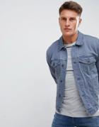 Asos Design Skinny Denim Jacket In Blue Wash - Blue