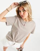 Weekday Alanis Organic Cotton Crew Neck T-shirt-neutral