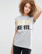 Asos T-shirt With Party Print - Gray