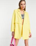 Extro & Vert Oversized Blazer With Panel In Yellow