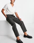 Rudie Gray Puppytooth Oversized Elasticated Waistband Suit Pants-grey