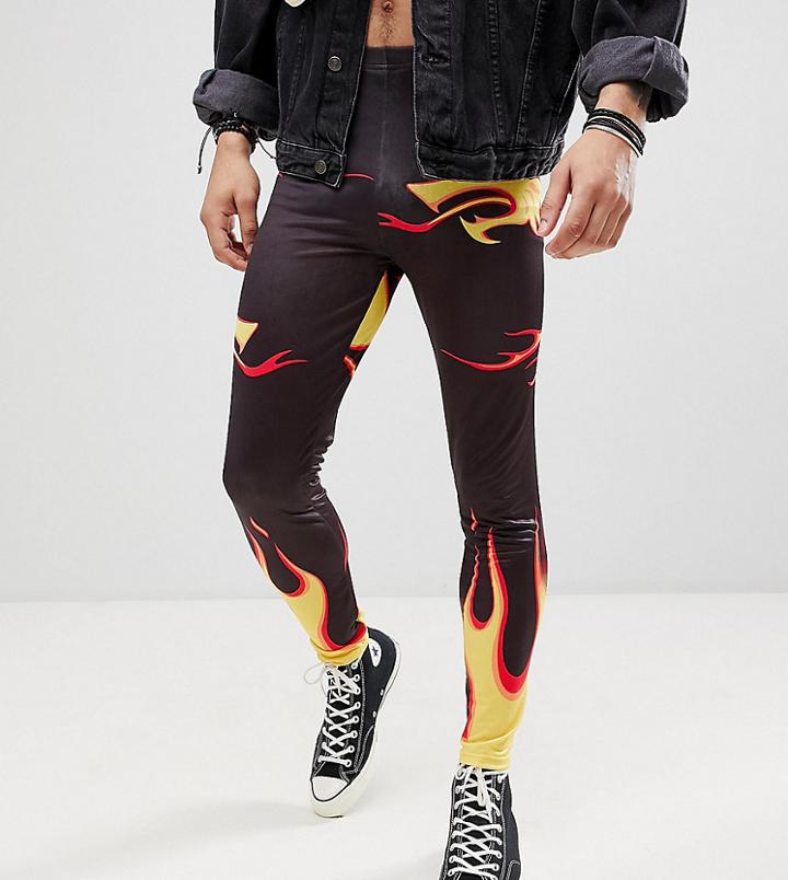 Reclaimed Vintage Revived Festival Flame Legging - Black