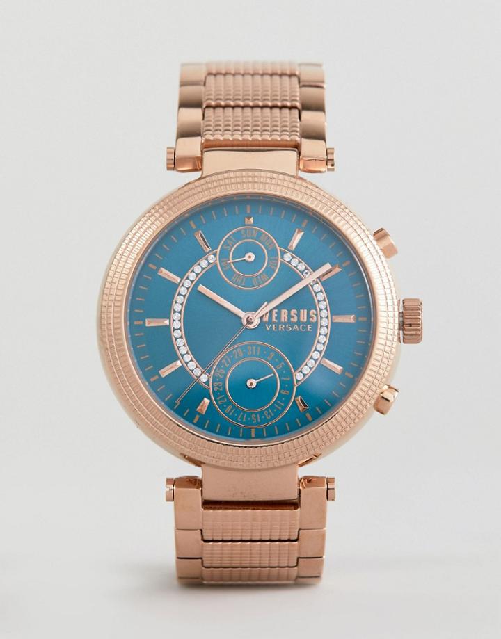 Versus Versace Star Ferry S7908 Bracelet Watch In Rose Gold - Gold