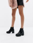 Public Desire Krissie Black Chunky Boots - Black