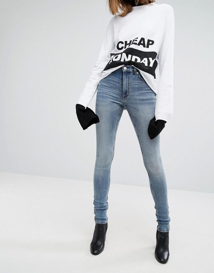 Cheap Monday Second Skin High Rise Skinny Jean - Blue