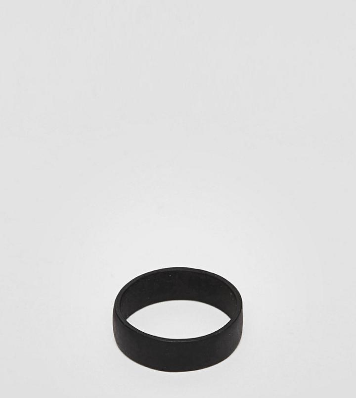 Asos Design Plus Ring In Matte Black Finish