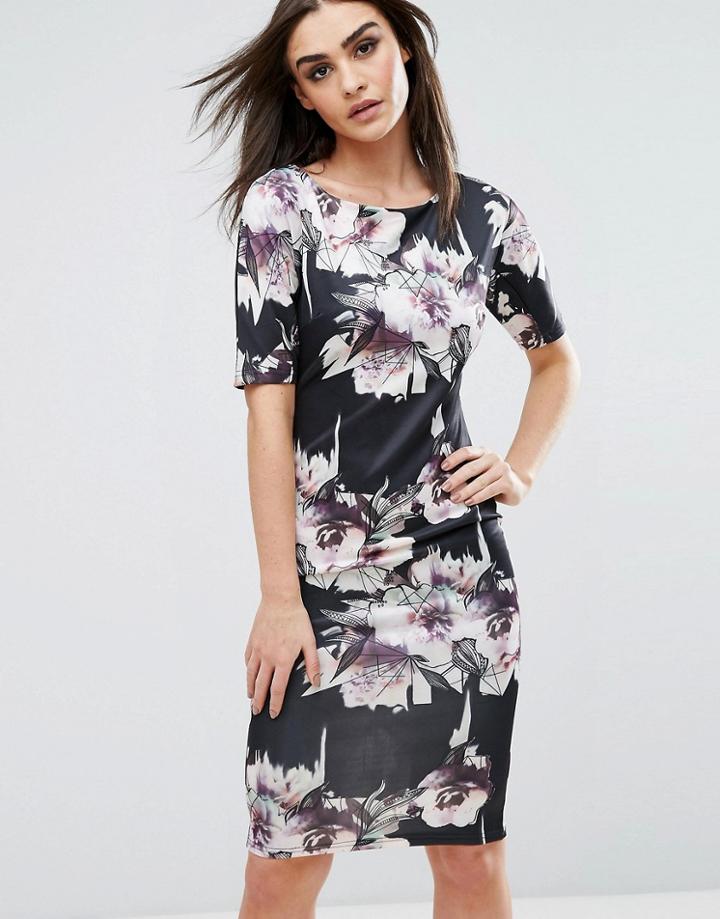 Ax Paris Floral Midi Dress - Multi
