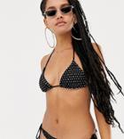Asos Design X Laquan Smith Rhinestone Bikini Top - Black