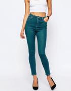 Asos Ridley High Waist Skinny Jeans In Bergamot Wash - Bergamot Wash