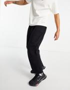 Asos Design Super Organic Oversized Sweatpants In Black With Toggle Hem