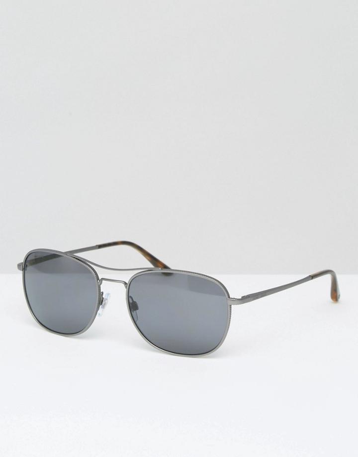 Giorgio Armarni Aviator Sunglasses Gunmetal - Silver