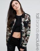 Liquor & Poker Tall All Over Camo Sequin Jacket - Green