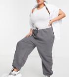 Asos 4505 Curve Oversized Sweatpants With Turnover Waist-grey