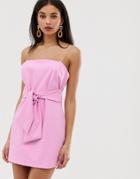 Finders Keepers Essie Tie Front Mini Dress - Purple
