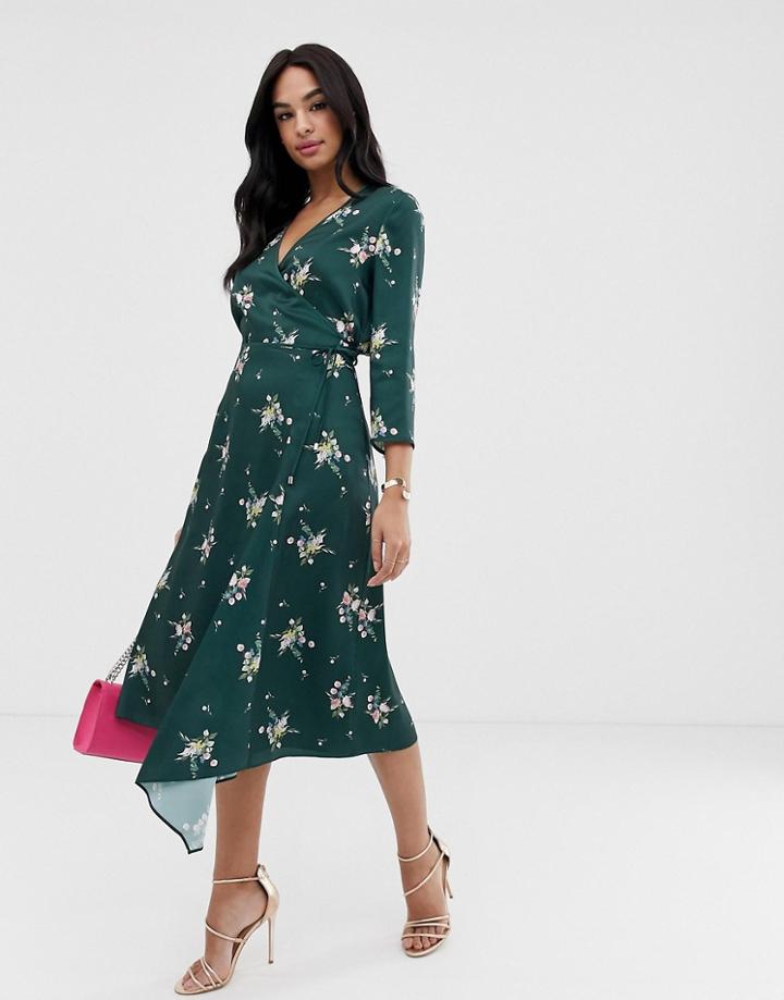Ted Baker Anabell Midi Skirt In Flourish Print - Green