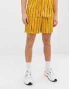 Liquor N Poker Two-piece Shorts In Mustard With Stripe - Multi
