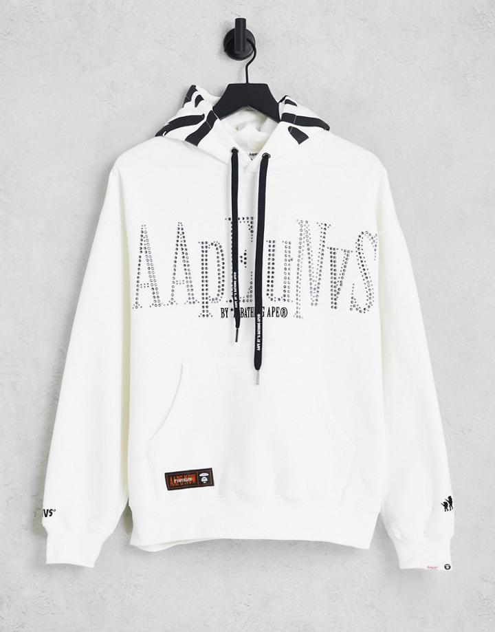 Aape By A Bathing Ape Universe Oversize Hoodie In Off White