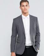 Farah Skinny Dogtooth Blazer - Light Gray