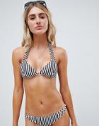 South Beach Strappy Stripe Bikini Top-multi